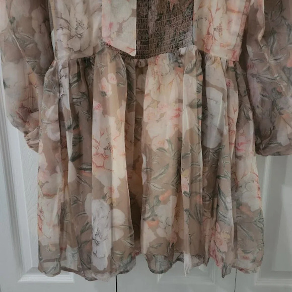 For Love & Lemons Women's O.P.T Floral Long Sleeve A-line Dress Size Medium - Picture 9 of 16